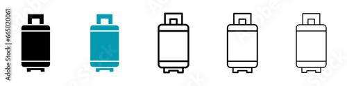 LPG vector thin line icon set. propane gas cylinder vector symbol for web ui designs