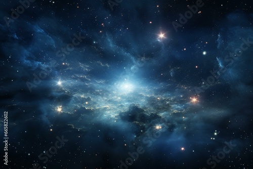 A stunning depiction of the Orion constellation shining brightly against the backdrop of the vast universe. Generative AI