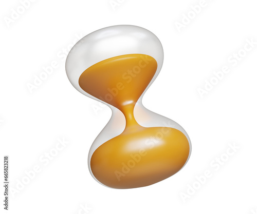 3D hourglass. Time management concept. Fast service, deadline, value of time. 3D sandglass icon. 3d illustration