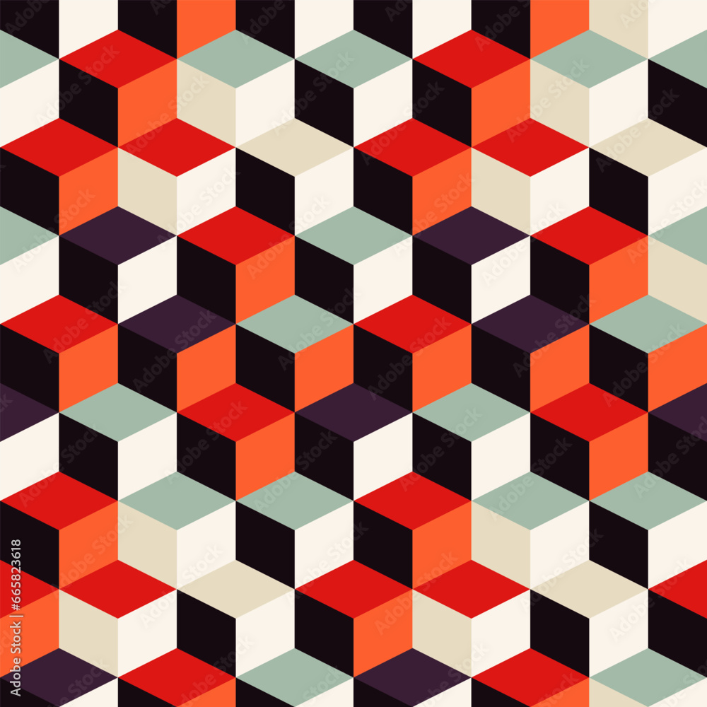 Retro geometric seamless pattern vector image Retro geometric seamless pattern vector image
