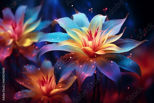 Colorful flower with delicate petals. Generative AI