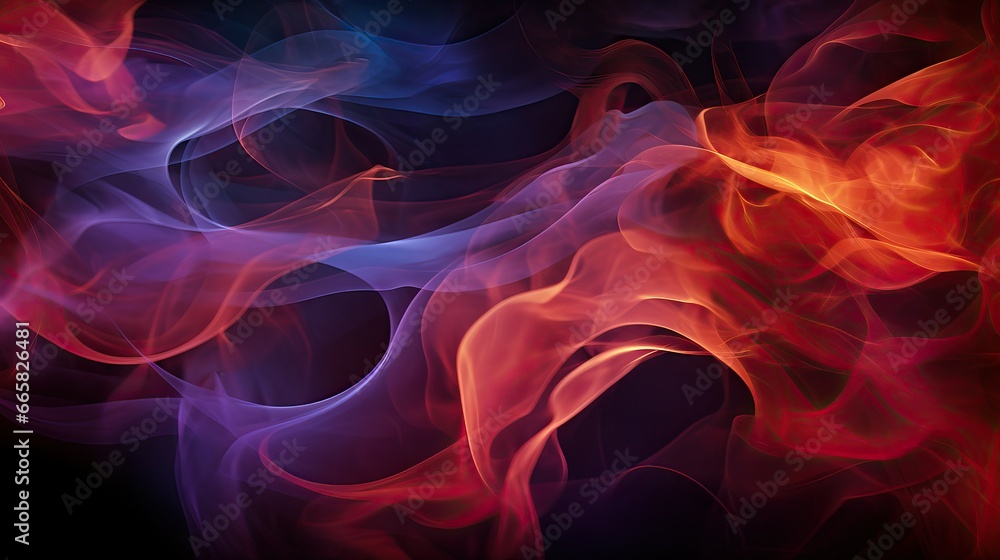 Colorful abstract smoke on black background,  Abstract background for design, color flames on black background, colorful dust explosion background.