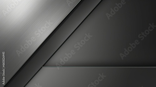 Background in black and gray colors, consisting of a metal plate with a polished surface, glares and burnished edges, dark grey wallpaper, abstract design, pattern