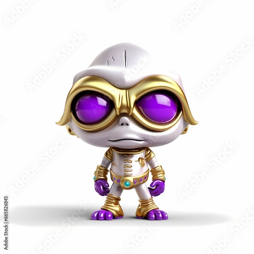 Vector illustration of aliens character in space suit and spaceship isolated on white background. © Michel 
