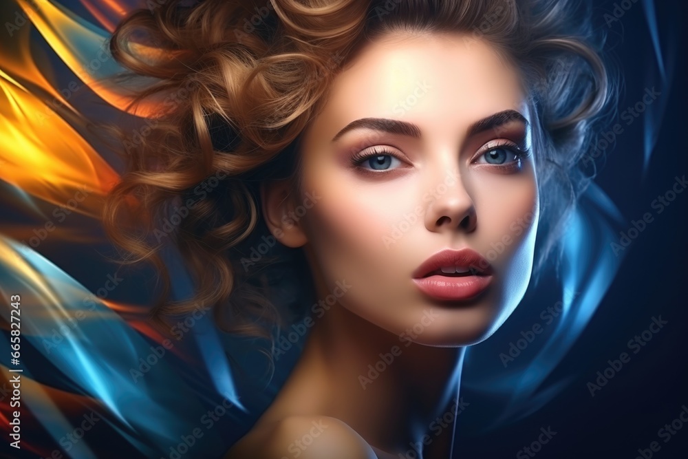 Naklejka premium photo of a stylish beautiful woman. Fashion and beauty concept.