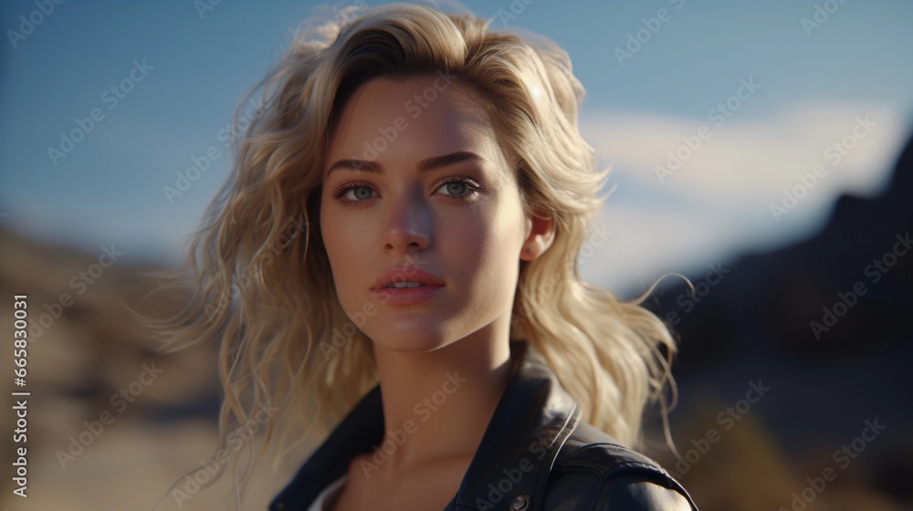 Attraktive junge Frau mit blonden Haaren, Generative Ai Attraktive junge Frau mit blonden Haaren, Generative Ai
