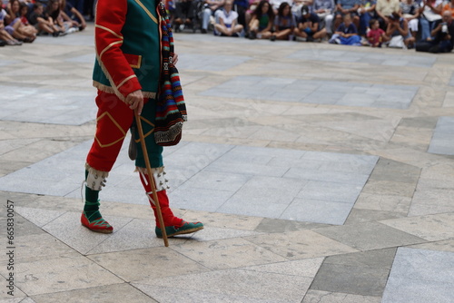 Basque folk dance in a street festival
