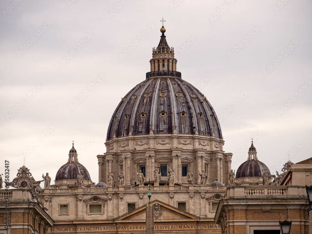 St. Peter's basilica dome view, Rome, Vatican, Italy