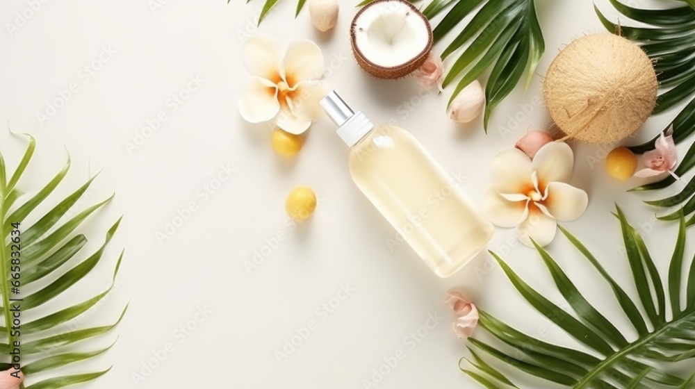 Natural cosmetics for face and body skin care on a light background. Facial care, cosmetology, beauty and spa concept Natural cosmetics for face and body skin care on a light background. Facial care, cosmetology, beauty and spa concept