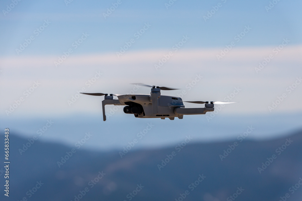 Drone Flying in the Mountains Drone Flying in the Mountains