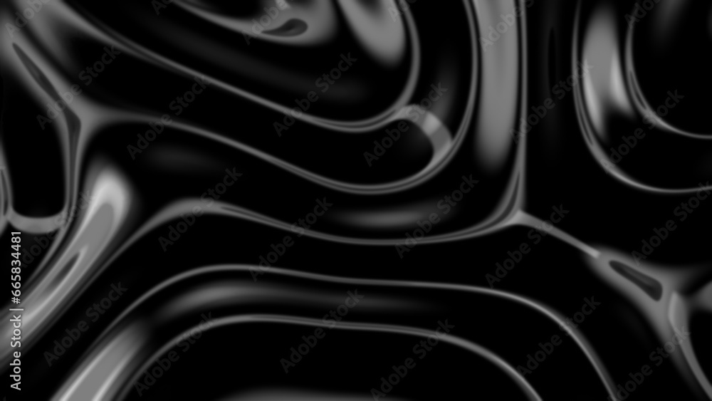 Fototapeta premium Smooth silk wavy black cloth. Abstract noise dark background.