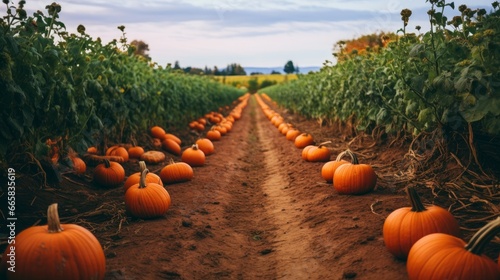 Pumpkin farm field to pick with your family at a fall autumn festival in october moody rainy weather cold thanksgiving pie ingredients so much fun and organic non gmo veggie squash orange tradition photo