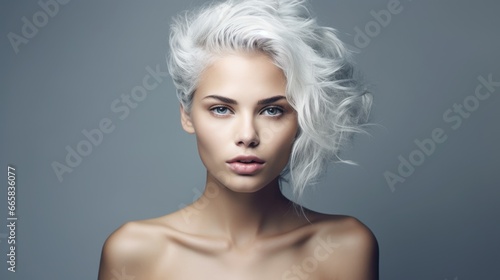 Portrait of a beautiful young woman with beautiful makeup. Style, fashion and beauty concept