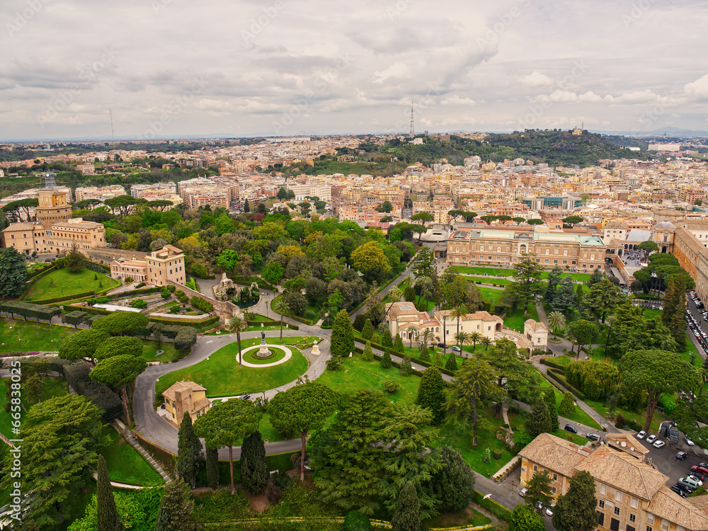 Aerial view of the city of Rome, Italy