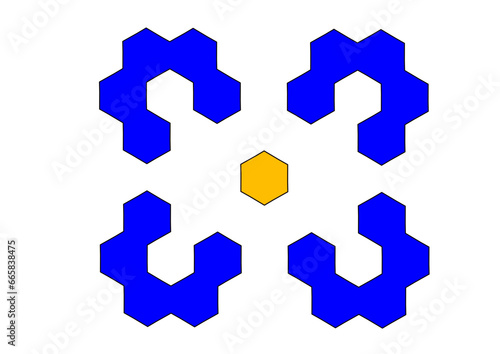 interessante geometrische figuren aus zusammengesetzten sechsecken, modernes abstraktes design