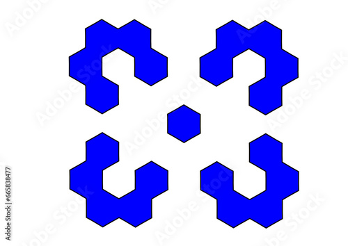 interessante geometrische figuren aus zusammengesetzten sechsecken, modernes abstraktes design
