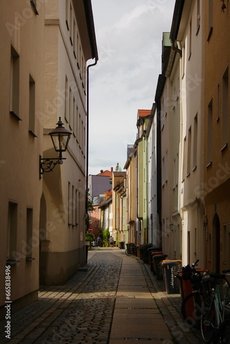 narrow street in the old town, Ausburg, Germany photo