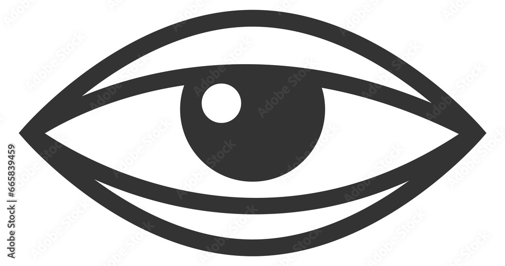Obraz premium Eye black icon. Vision symbol. Optical logo