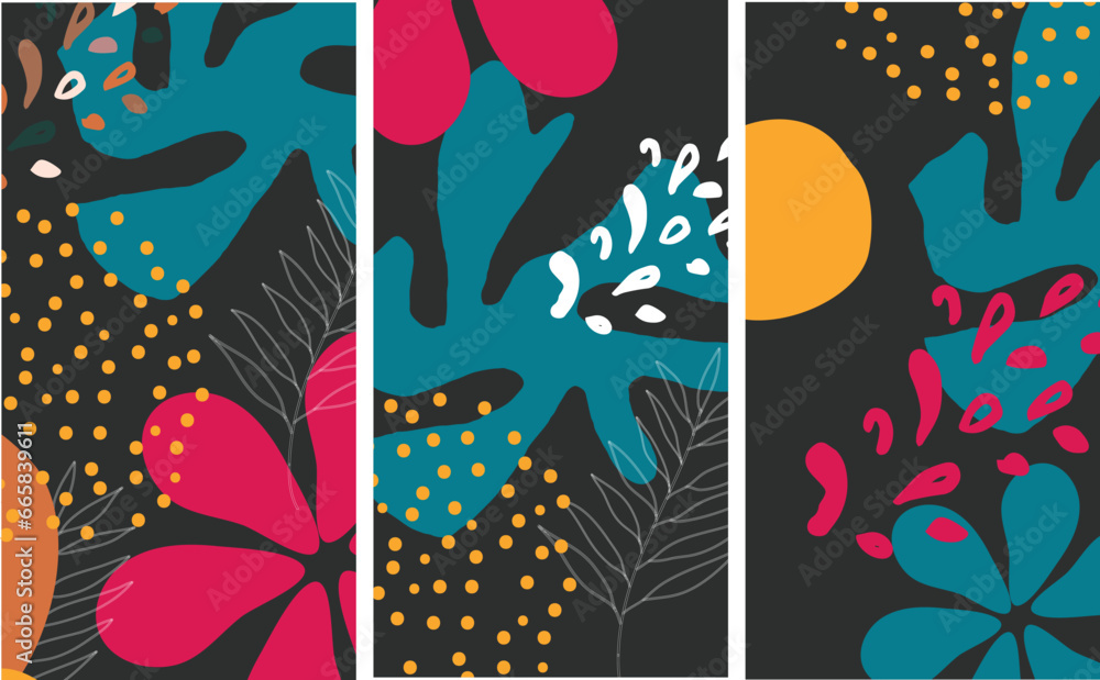 ready-to-use vector cards or posters in a contemporary abstract style ...