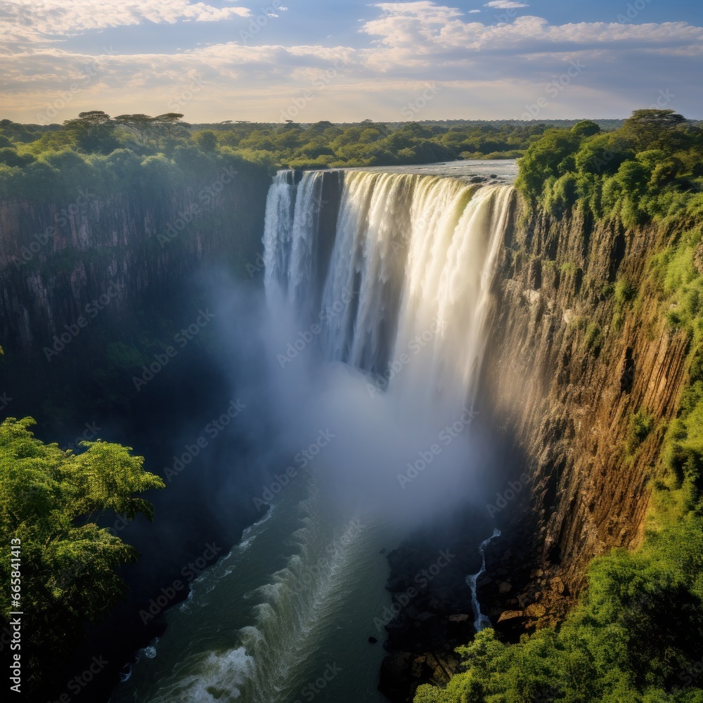 A breathtaking shot of the majestic waterfall A breathtaking shot of the majestic waterfall