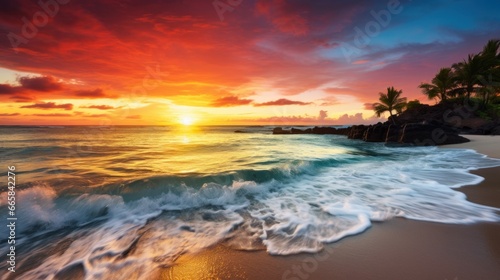 The top shock photo of a travel destination theme captures the stunning sunset over the white sand beaches