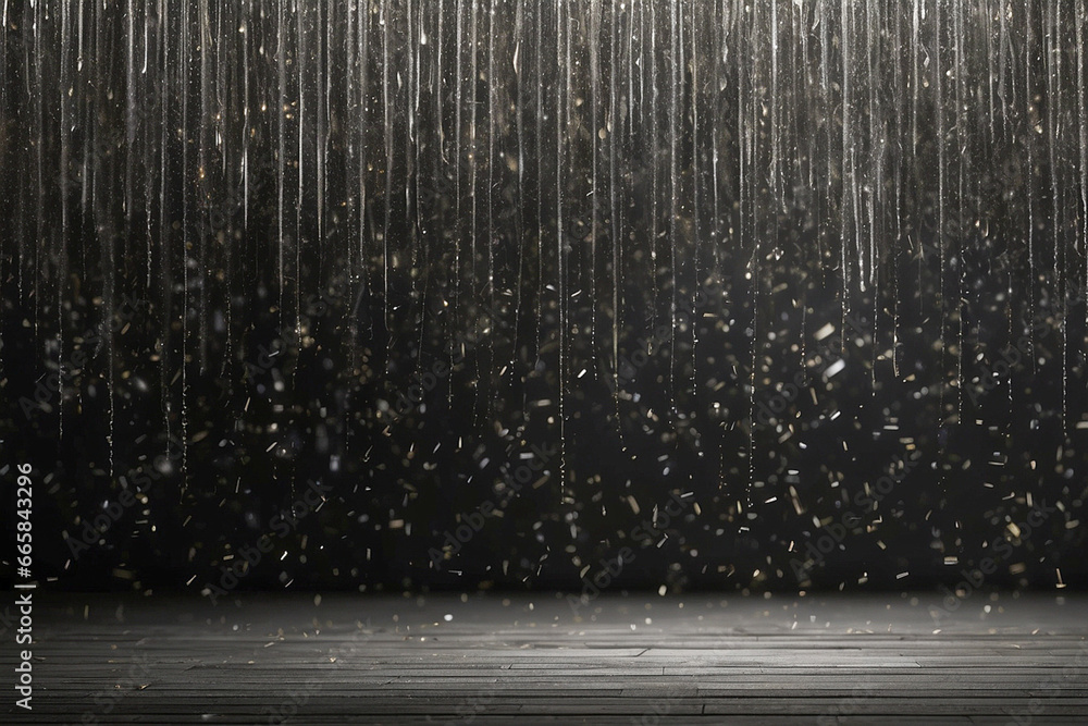 black glittering rain like a background - obrazy, fototapety, plakaty 