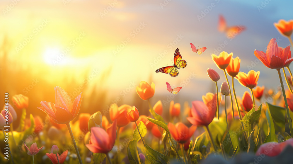 Obraz premium field of tulips