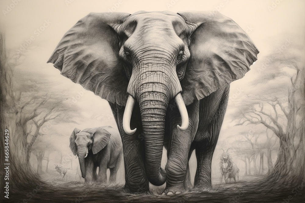 A captivating and detailed exploration of the magnificent elephant, allowing for a deeper understanding and admiration of these captivating creatures. Generative AI