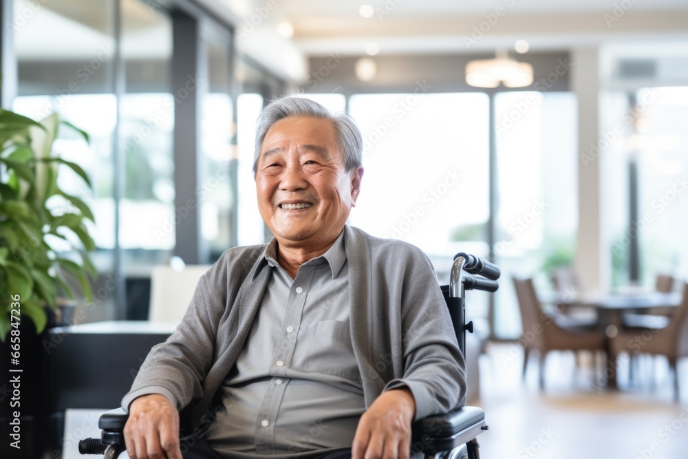 Portrait of a senior man in a wheelchair at the nursing home Portrait of a senior man in a wheelchair at the nursing home