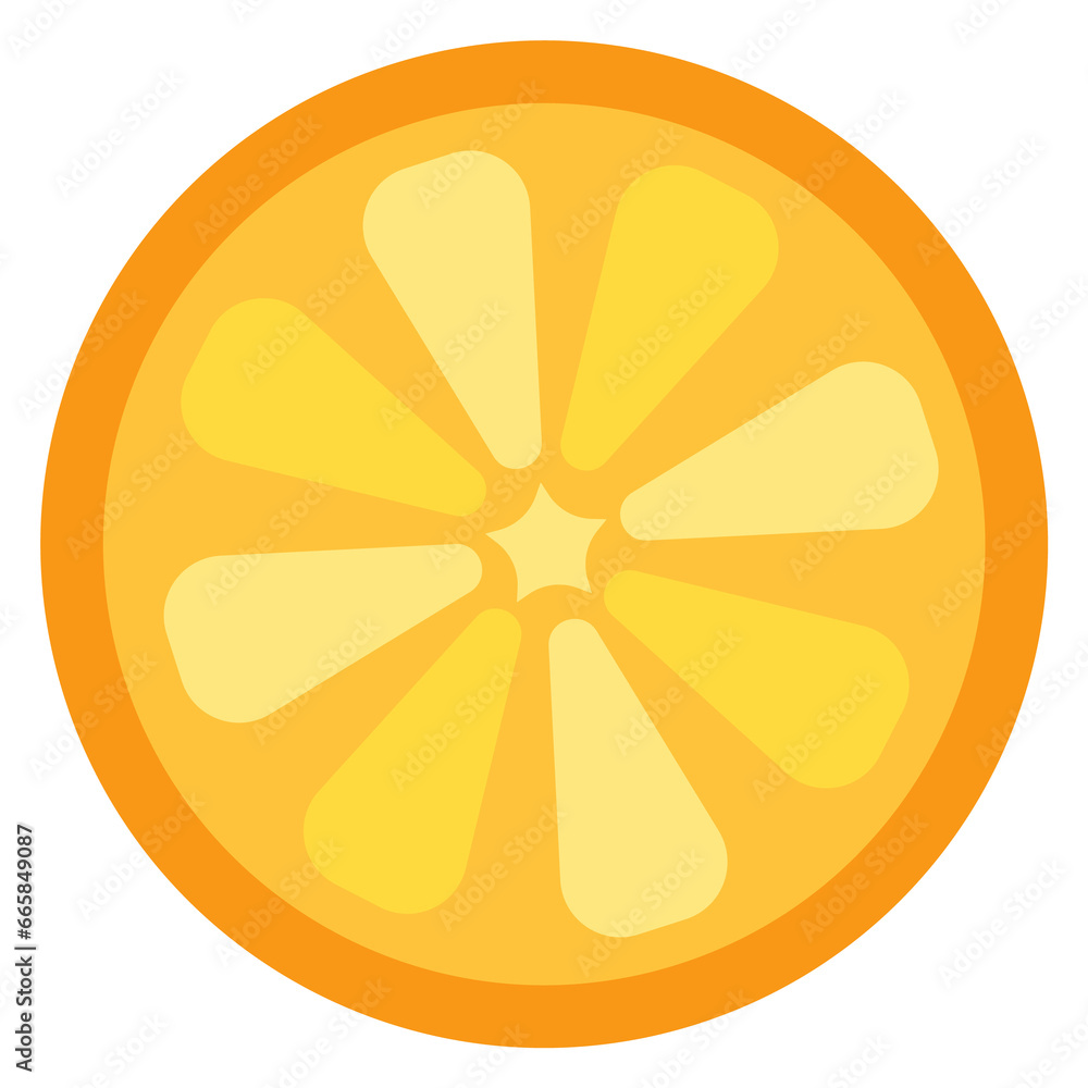 Citrus fruit slice. Round orange piece icon Citrus fruit slice. Round orange piece icon
