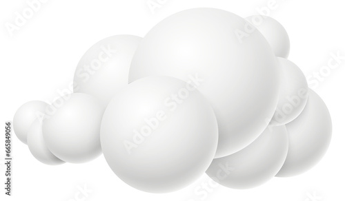 Round white cloud. 3d sky bubbles icon