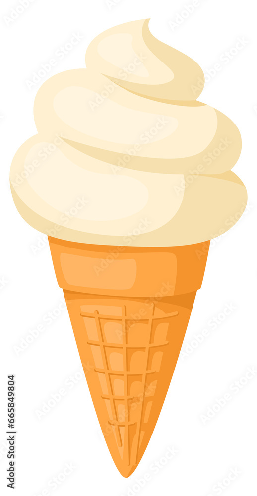 Soft ice cream icon. Cartoon sweet swirl Soft ice cream icon. Cartoon sweet swirl