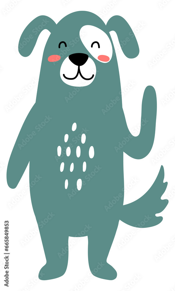 Funny dog in nordic style. Nursery design character Funny dog in nordic style. Nursery design character