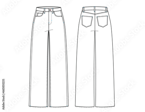 High Waisted Wide Leg Flare Jeans