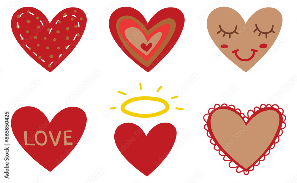Cute heart set. Love symbols. Romantic signs Cute heart set. Love symbols. Romantic signs