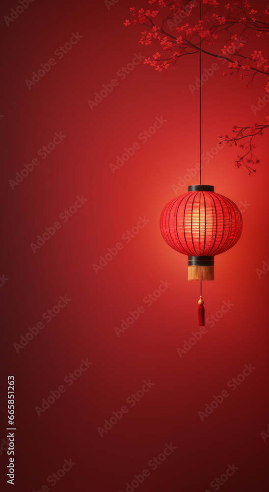 Obraz premium Happy chinese new year 2024 the dragon zodiac sign with flower,lantern,asian elements gold paper cut style on color background.