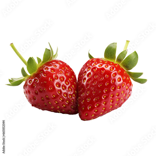 Two fresh strawberries isolated in white background