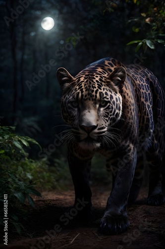 portrait of a tiger in the night generative ai 
