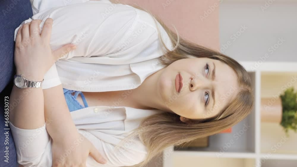 Vertical video of Lonely And Sad Woman. Vertical video of Lonely And Sad Woman.