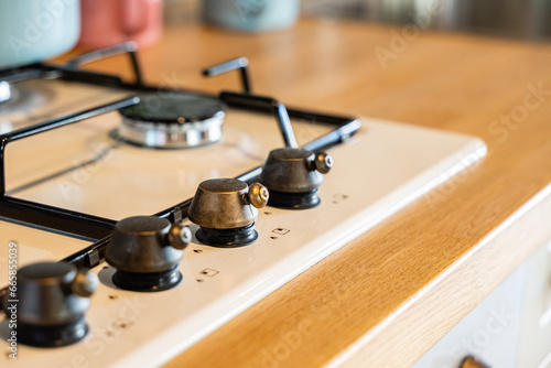 close up of a vintage stove