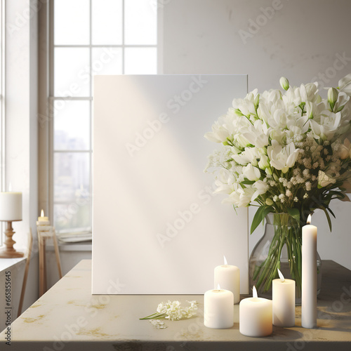 tela con fiori bianchi photo
