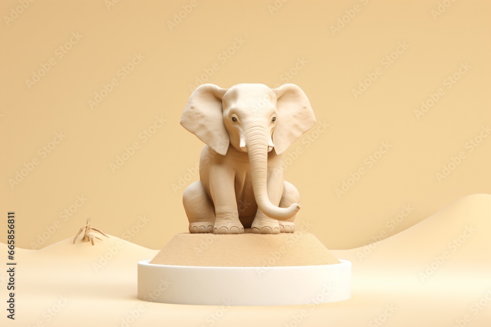 An elephant made up of sand An elephant made up of sand