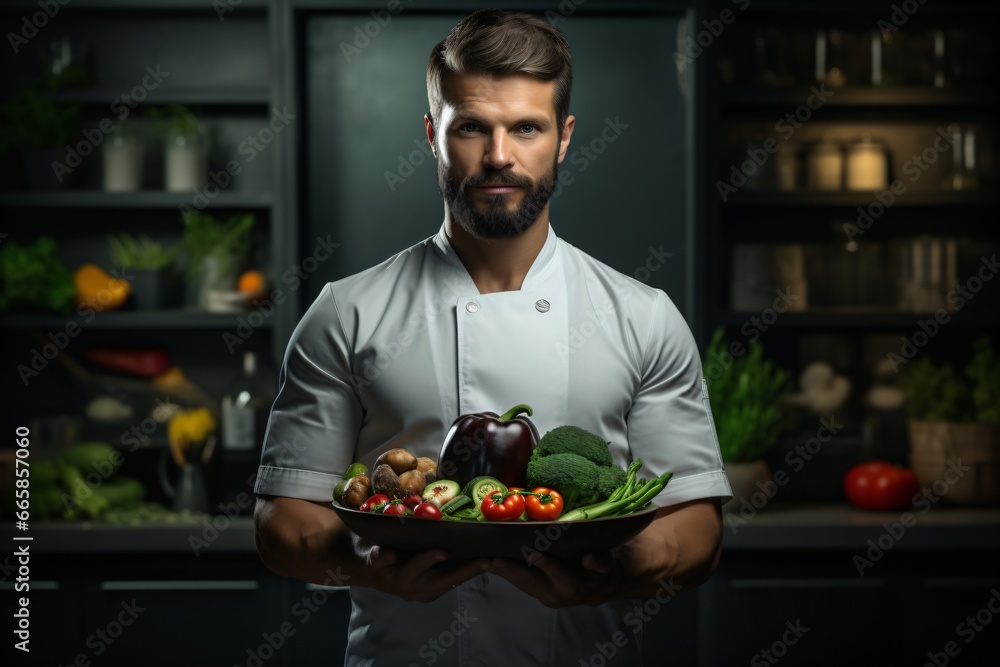 A male dietician or nutritionist portrait photography