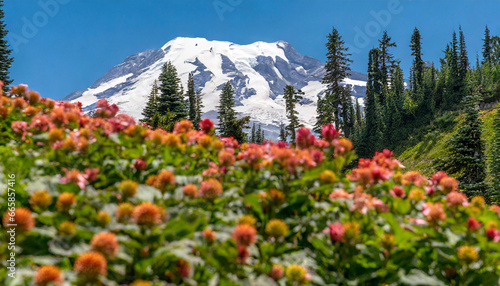 mount rainier paradise in full bloom photo