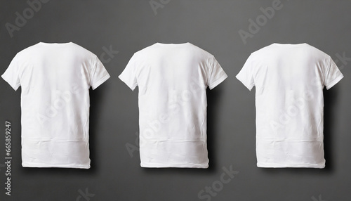 white t shirts with copy space on gray background