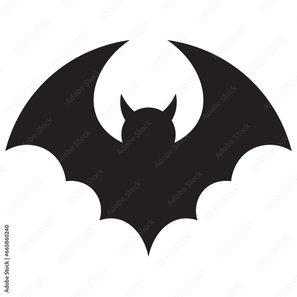 Silhouette Bat Icon Vector Silhouette Bat Icon Vector