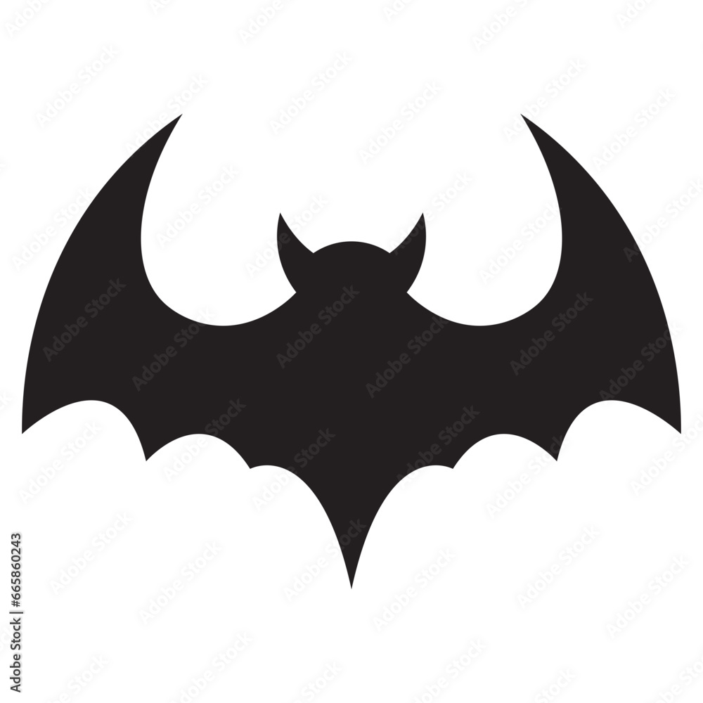 Silhouette Bat Icon Vector Silhouette Bat Icon Vector
