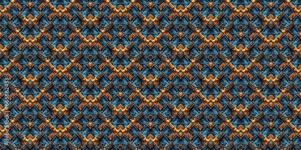 Seamless Navajo pattern. Northern Ornament. Gold