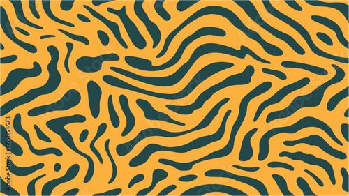 Print for modern fabrics, throw pillows, wrapping paper. Abstract trendy for background. Vector. Seamless pattern with tiger stripes. Vector animal print. Zebra ornament. Vector illustration.