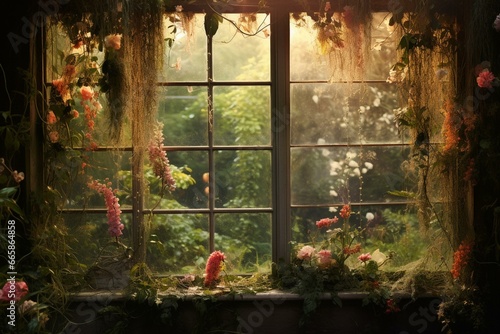 garden window. Generative AI